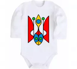 Детский боди Герб птах жовтий Белый фото