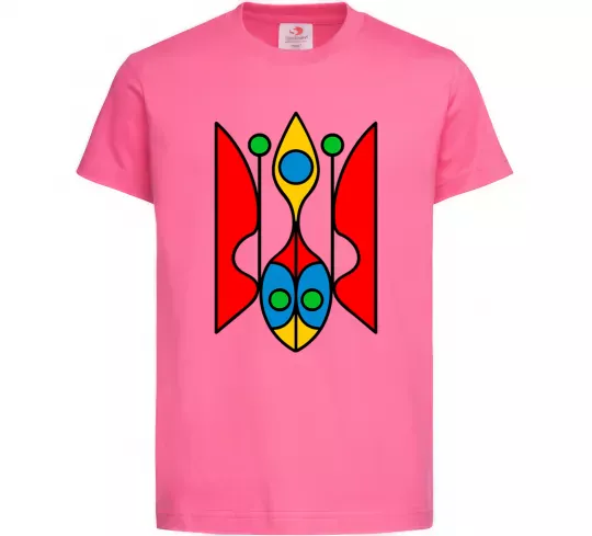 Детская футболка Тризуб модернізований Ярко-розовый фото