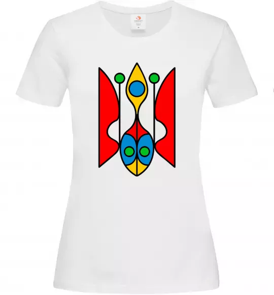 Жіноча футболка Тризуб модернізований Білий фото