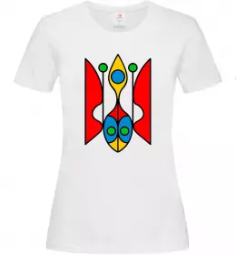 Жіноча футболка Тризуб модернізований Білий фото