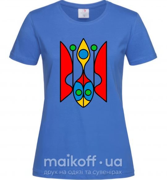Жіноча футболка Тризуб модернізований Яскраво-синій фото