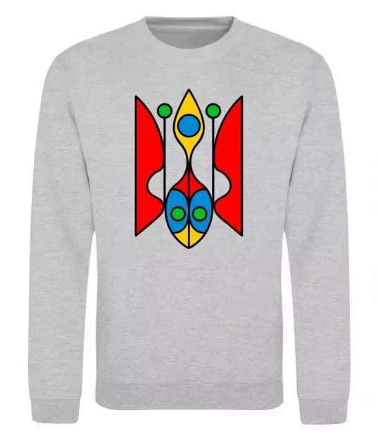 Свитшот Тризуб модернізований Серый меланж фото