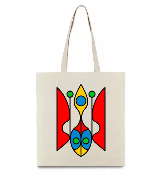 Эко-сумка Тризуб модернізований Бежевый фото