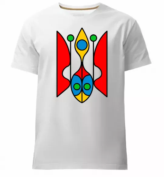 Мужская премиум футболка Тризуб модернізований Белый фото