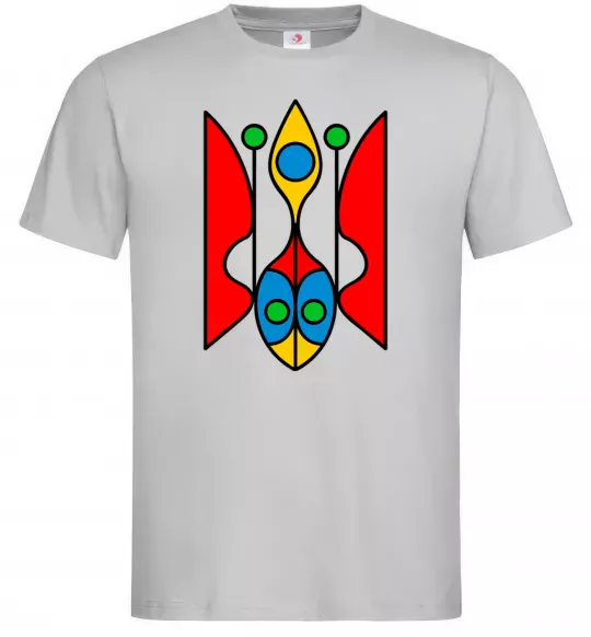 Чоловіча футболка Тризуб модернізований Сірий фото