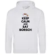 Чоловіча толстовка (худі) Keep calm and eat borsch Сірий меланж фото