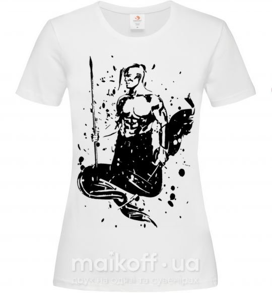 Женская футболка Козак black splash Белый фото