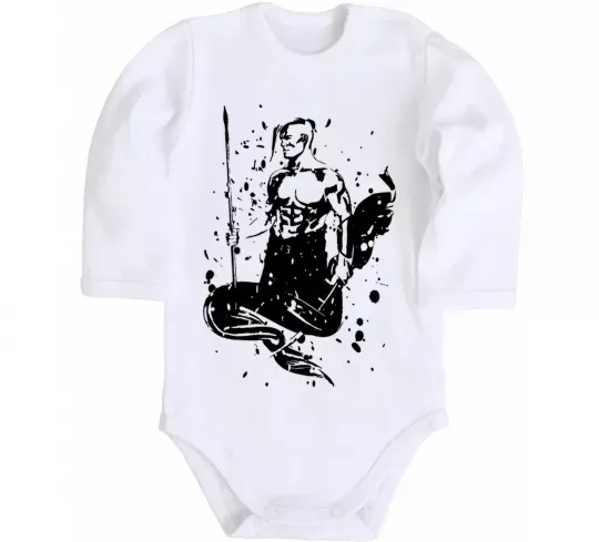 Дитячий бодік Козак black splash Білий фото