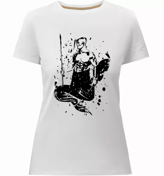 Жіноча преміум футболка Козак black splash Білий фото