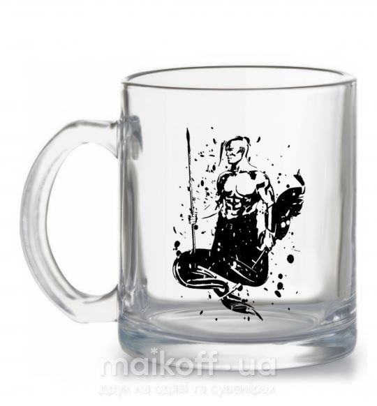 Чашка стеклянная Козак black splash Прозрачный фото