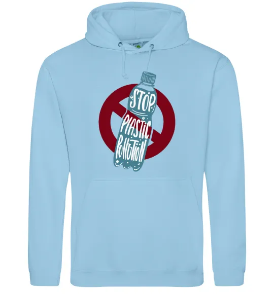 Женская толстовка (худи) Зупинити забруднення пластиком Голубой фото