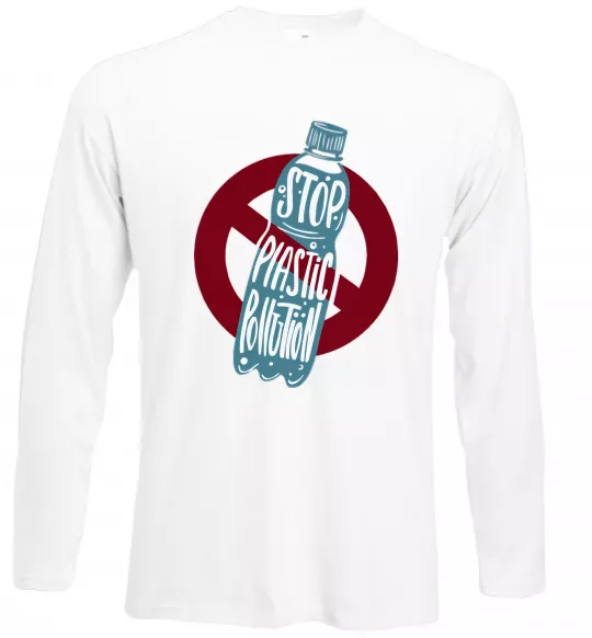 Лонгслів Зупинити забруднення пластиком Білий фото