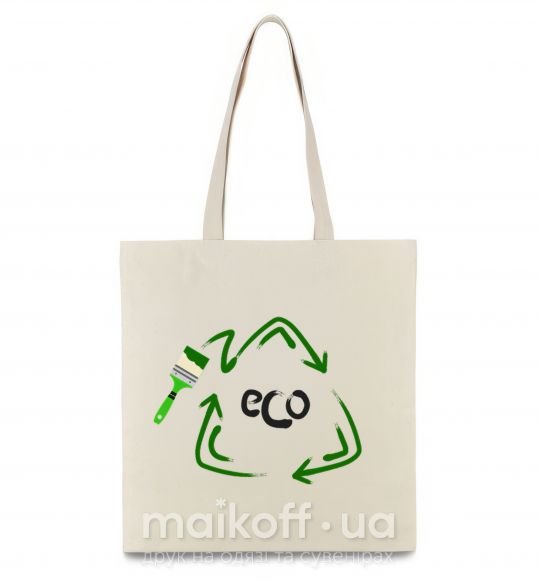 Эко-сумка ECO краска Бежевый фото