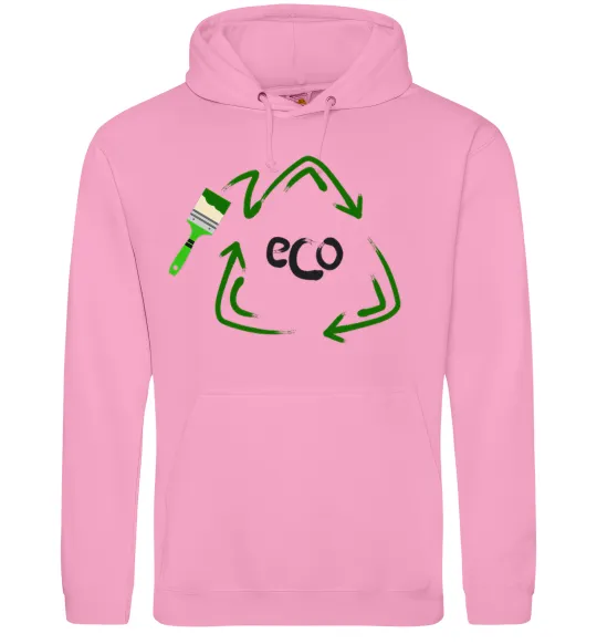 Мужская толстовка (худи) ECO краска Розовый фото