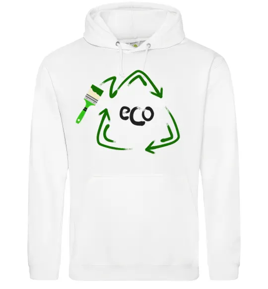 Чоловіча толстовка (худі) ECO краска Білий фото