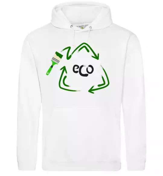 Женская толстовка (худи) ECO краска Белый фото