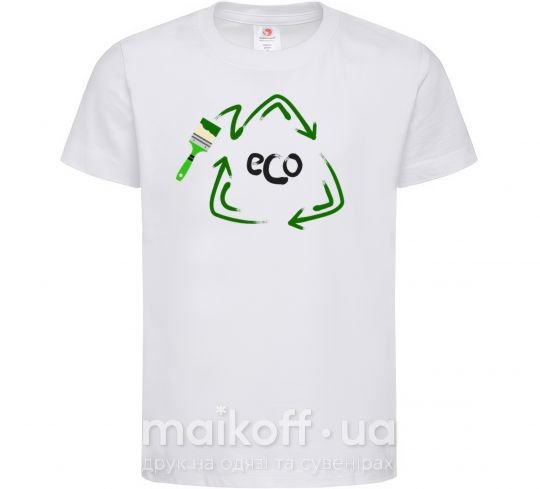 Дитяча футболка ECO краска Білий фото