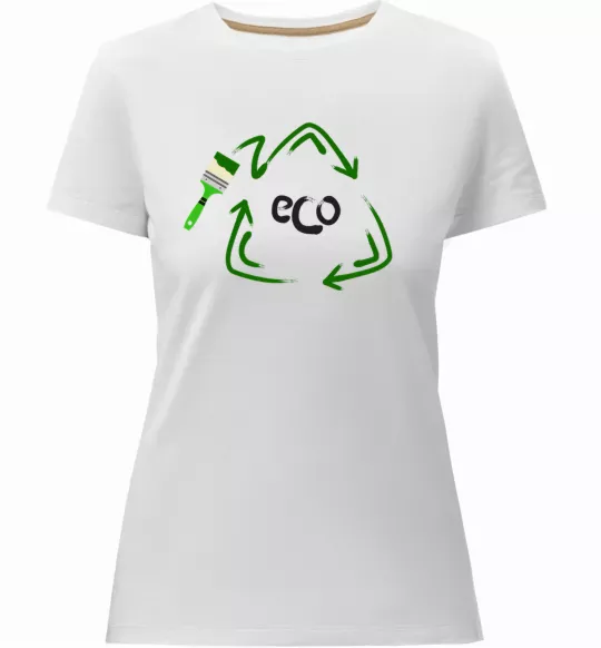 Жіноча преміум футболка ECO краска Білий фото
