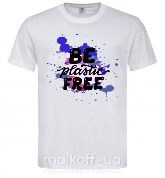 Мужская футболка Be plastic free Белый фото