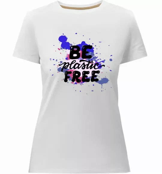 Жіноча преміум футболка Be plastic free Білий фото