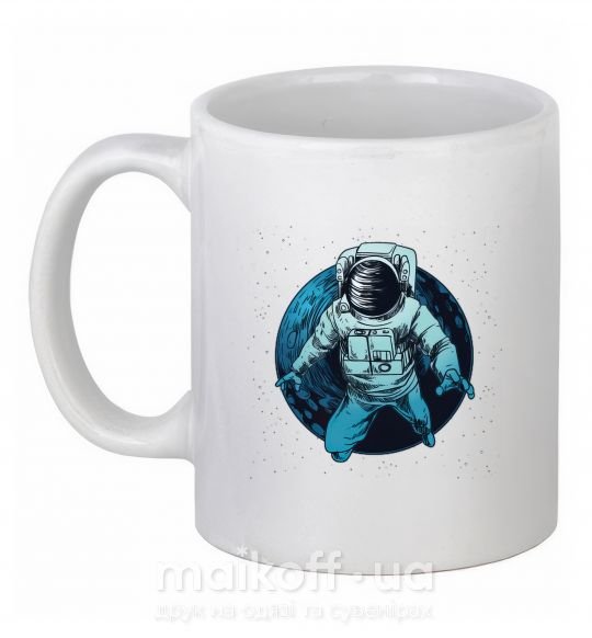 Чашка керамічна Космонавт и луна Білий фото