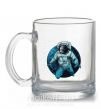 Чашка стеклянная Космонавт и луна Прозрачный фото