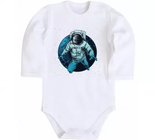 Детский боди Космонавт і місяць Белый фото