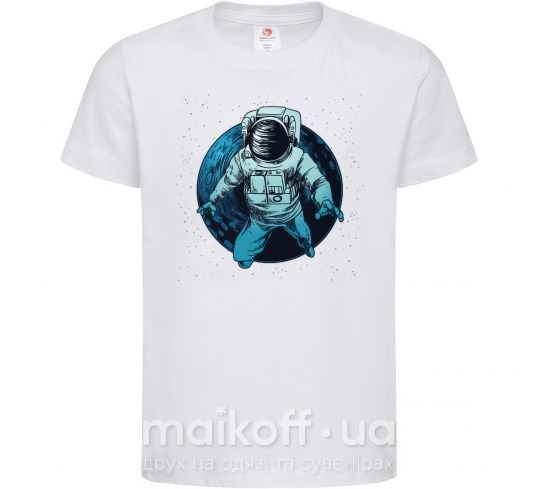 Детская футболка Космонавт и луна Белый фото