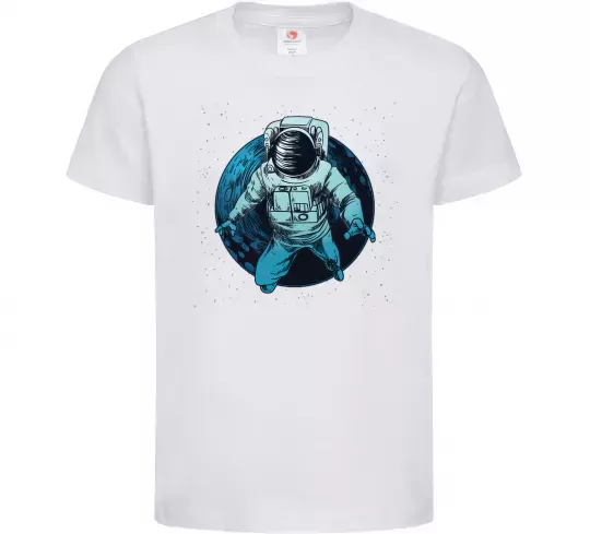 Дитяча футболка Космонавт і місяць Білий фото
