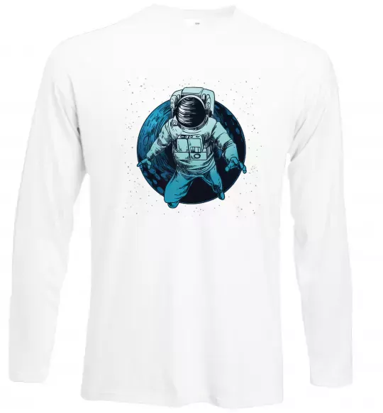 Лонгслив Космонавт і місяць Белый фото
