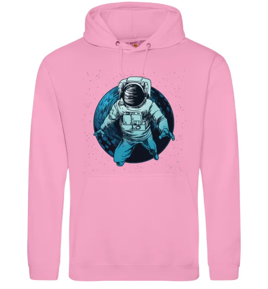 Мужская толстовка (худи) Космонавт і місяць Розовый фото