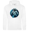 Мужская толстовка (худи) Космонавт і місяць Белый фото