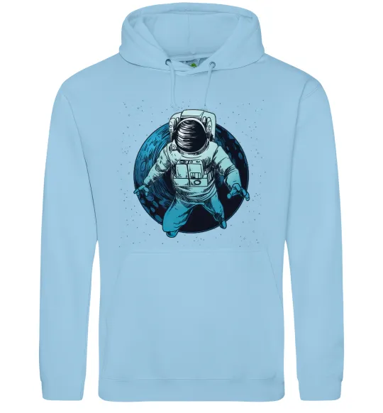 Женская толстовка (худи) Космонавт і місяць Голубой фото