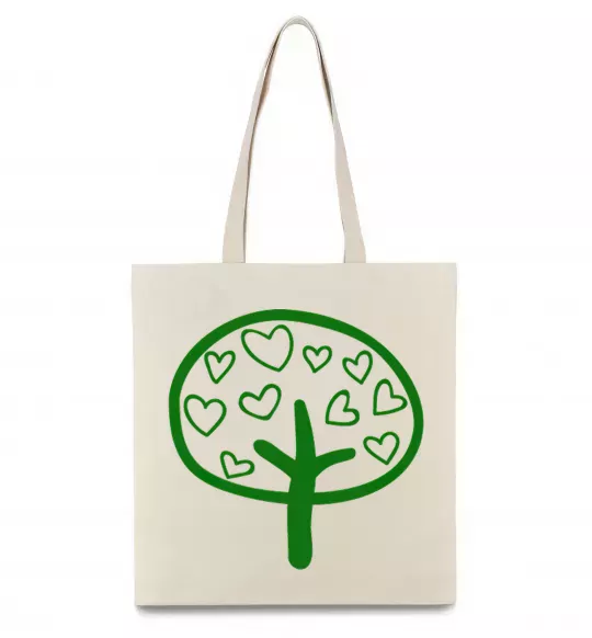 Эко-сумка Green tree heart Бежевый фото