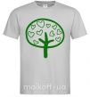 Мужская футболка Green tree heart Серый фото