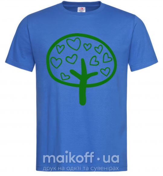 Мужская футболка Green tree heart Ярко-синий фото