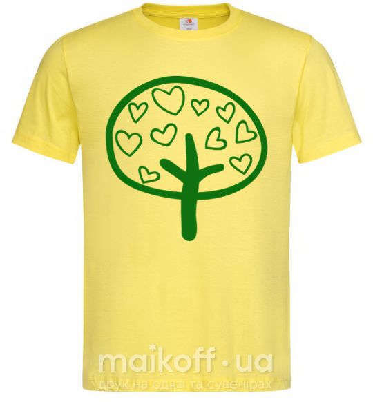 Мужская футболка Green tree heart Лимонный фото