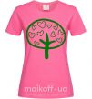 Женская футболка Green tree heart Ярко-розовый фото