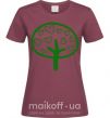 Женская футболка Green tree heart Бордовый фото