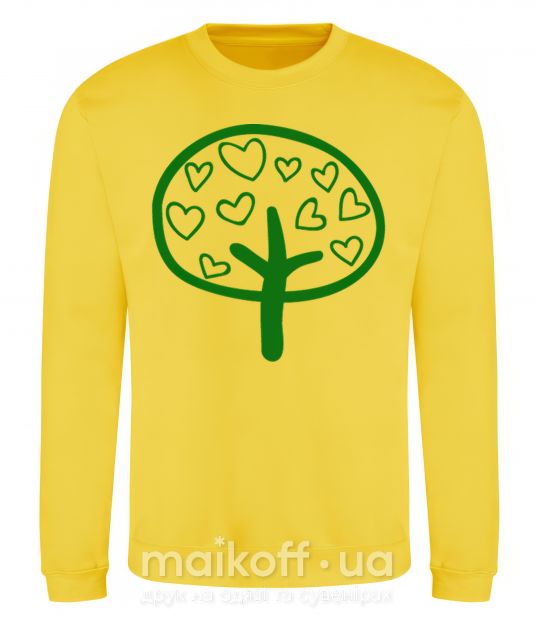 Світшот Green tree heart Сонячно жовтий фото