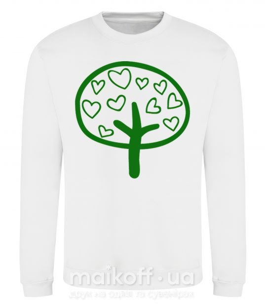 Свитшот Green tree heart Белый фото