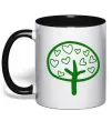 Чашка с цветной ручкой Green tree heart Черный Чашка с цветной ручкой Green tree heart Черный фото