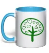 Чашка с цветной ручкой Green tree heart Голубой Чашка с цветной ручкой Green tree heart Голубой фото