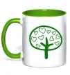Чашка с цветной ручкой Green tree heart Зеленый Чашка с цветной ручкой Green tree heart Зеленый фото