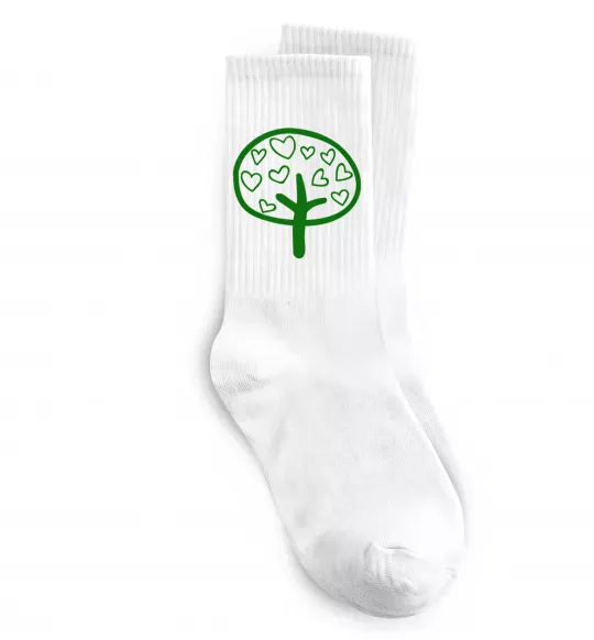 Носки Green tree heart Белый фото