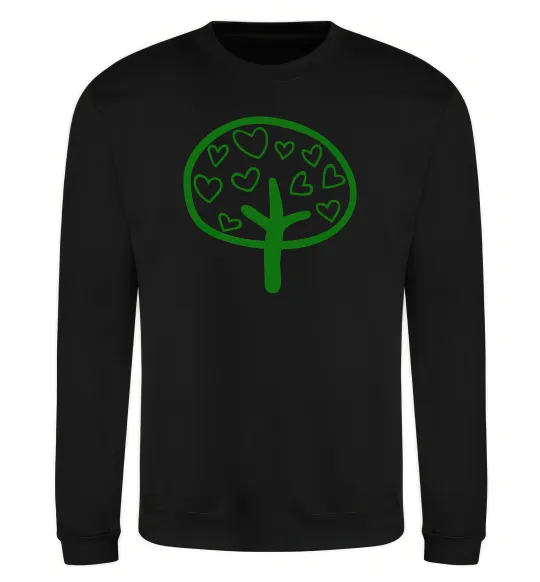 Світшот Green tree heart Чорний фото