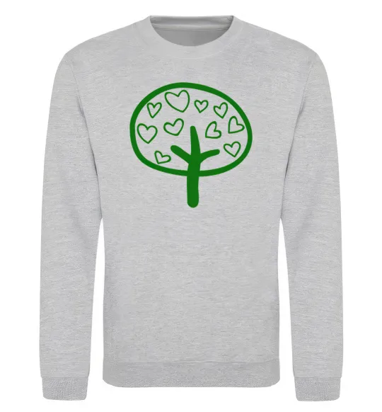 Світшот Green tree heart Сірий меланж фото
