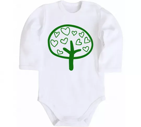 Дитячий бодік Green tree heart Білий фото