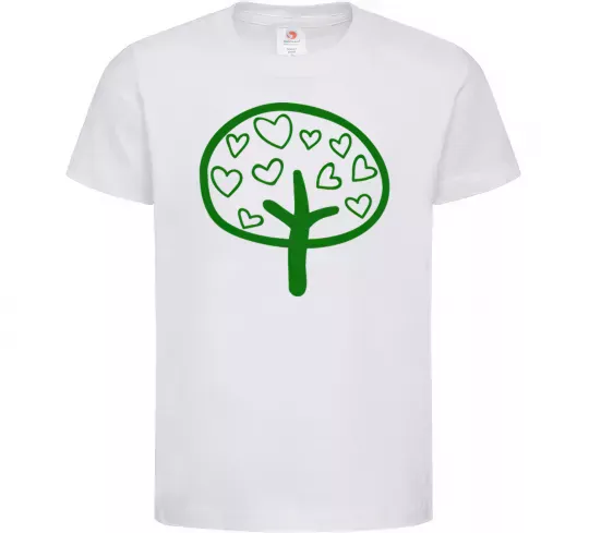 Детская футболка Green tree heart Белый фото