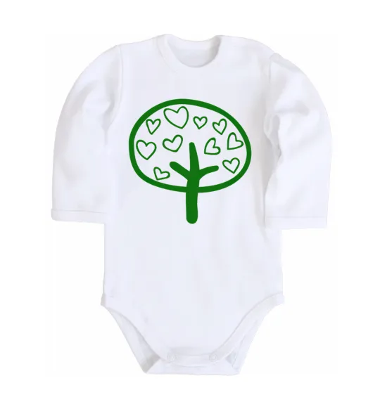 Детский боди Green tree heart Белый фото